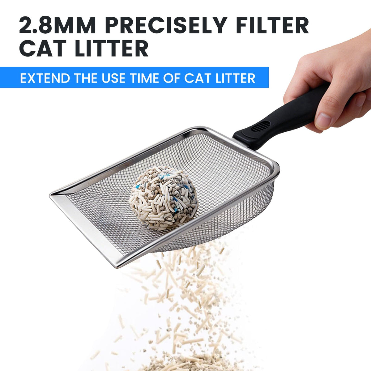 Stainless Steel Mesh Cat Litter Scoop 2.8mm Hole A195142