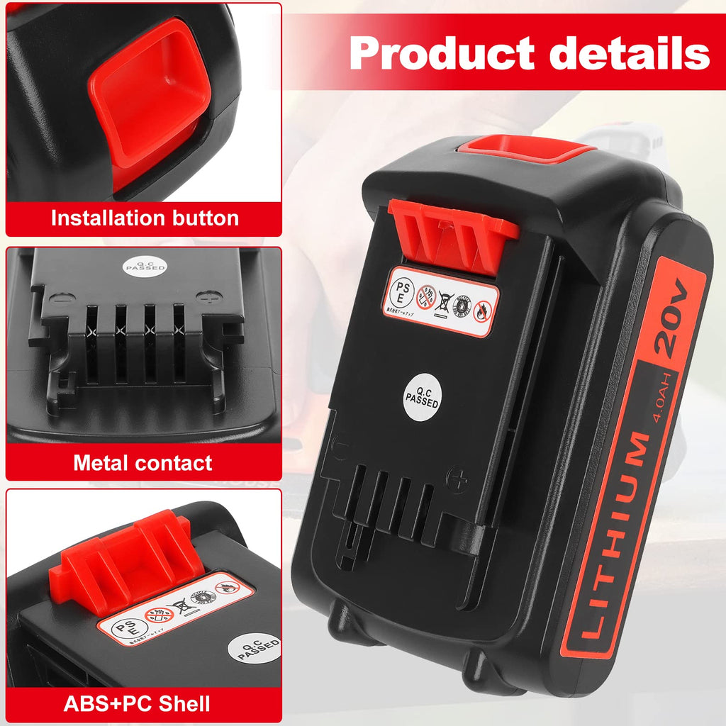 20V Lithium 4.0 ah 2 Pack Battery Y3836