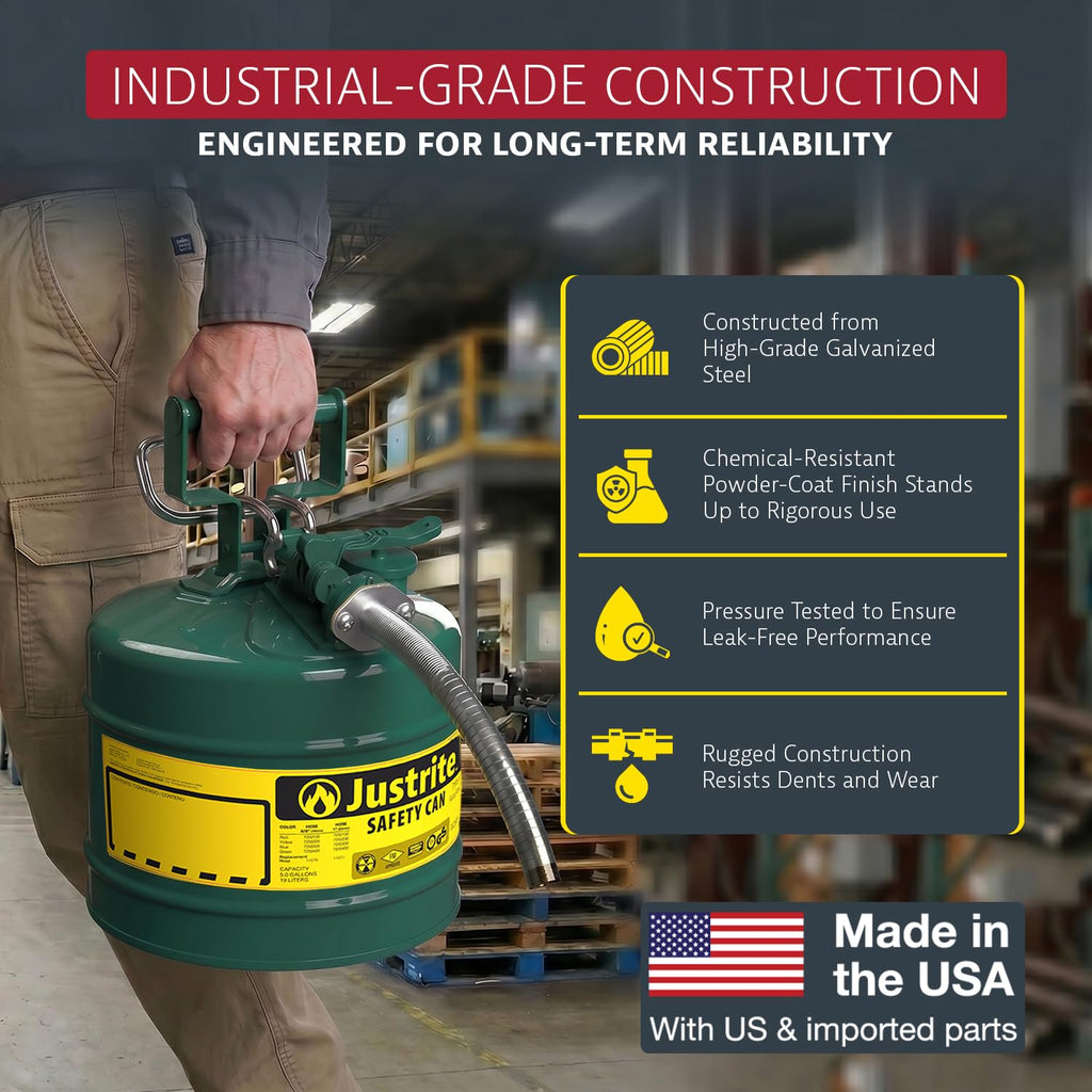 Green Galvanized Steel Safety Can G93268