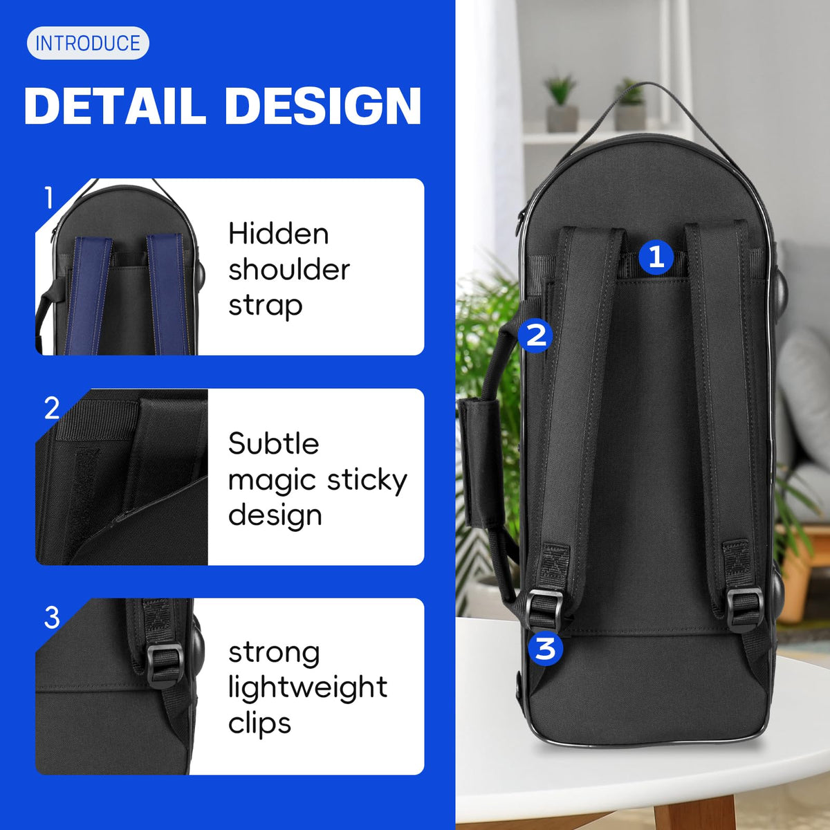 Lightweight Trumpet Case Soft Gig Bag Backpack Y72708