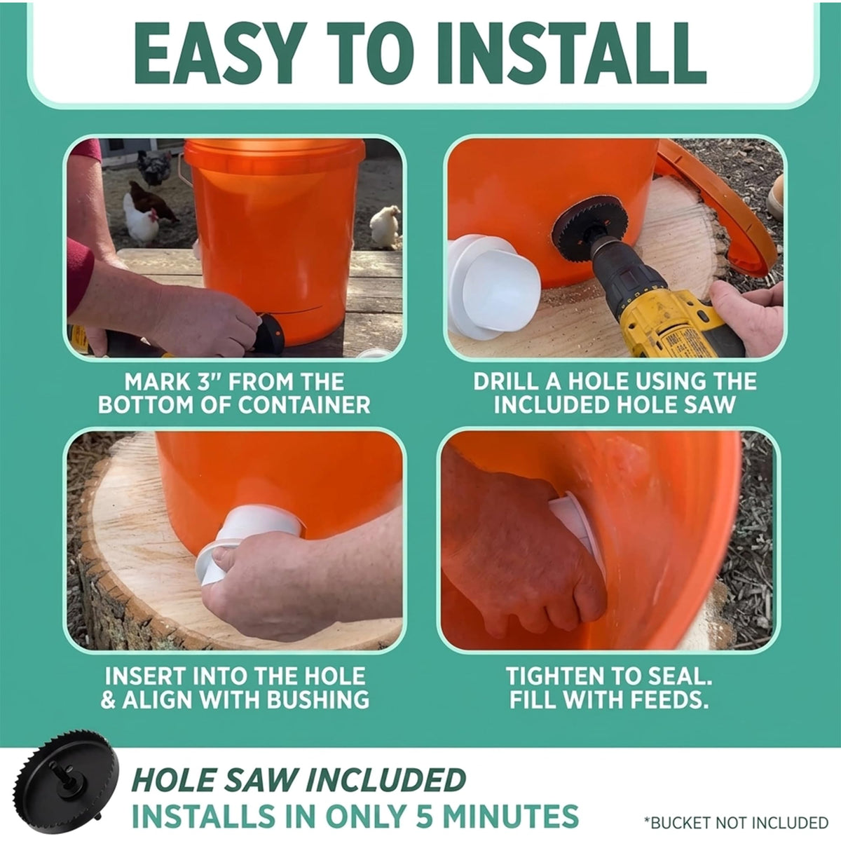 Chicken Feeder and Waterer Set with 3 Ports A682598