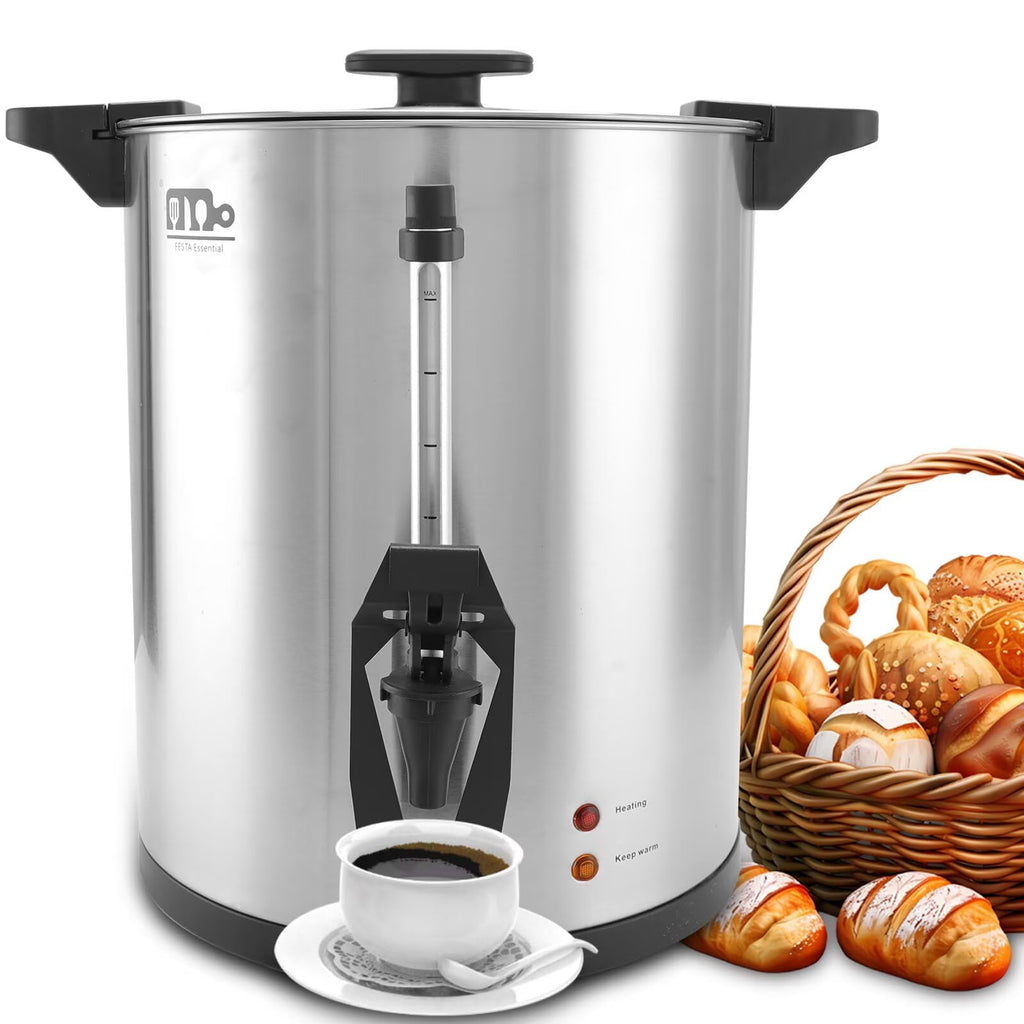 45 Cup 8L Commercial Coffee Urn 950W Hot Beverage Dispenser with Double Faucet R663214
