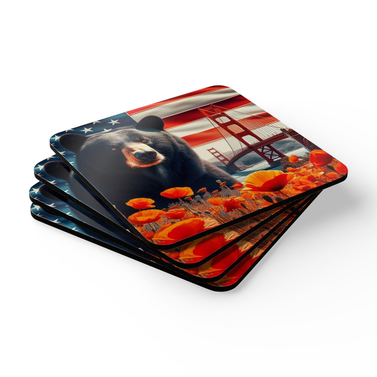 USA Flag Coasters Set of 4 V8822