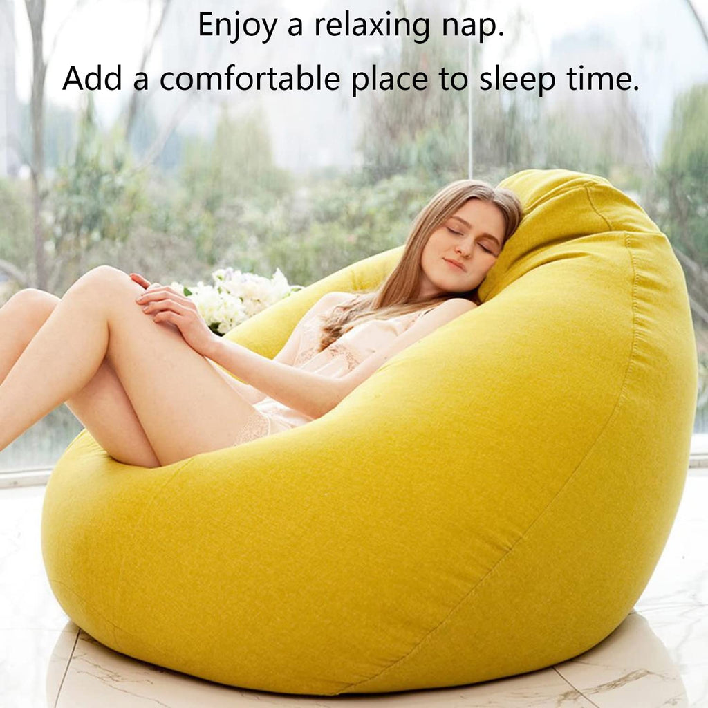 Yellow Bean Bag Chair Cover 70x80cm E364579