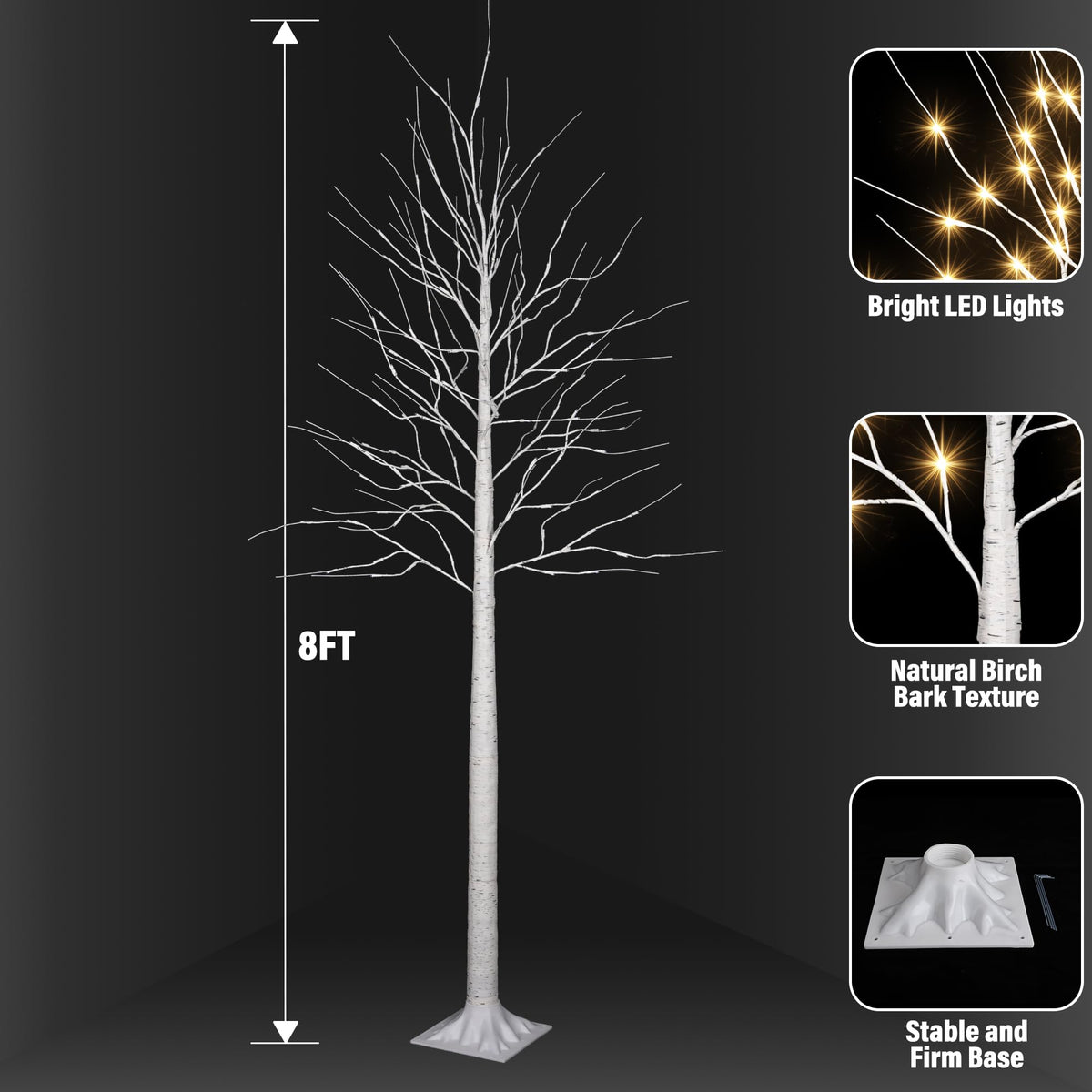 8FT 132LED Prelit Artificial Christmas Tree D39095