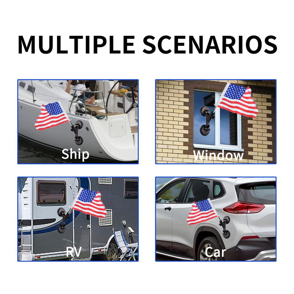Suction Cup Vehicle Flagpole Bracket Aluminum Alloy M81431