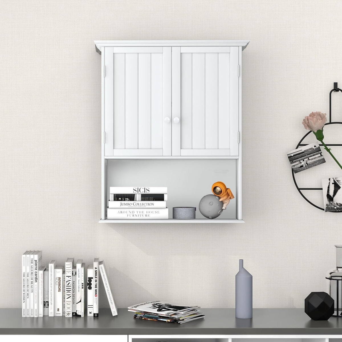 White 2 Door Bathroom Wall Cabinet W50763