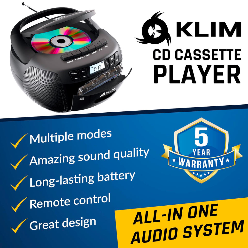 CD Cassette Player with Bluetooth AM FM Radio USB Drive K303421