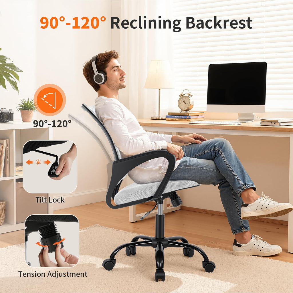 Ergonomic White Mesh Office Chair Y26147