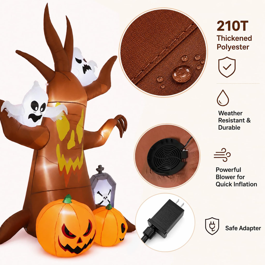 8FT Inflatable Ghost Tree Decoration Z125699