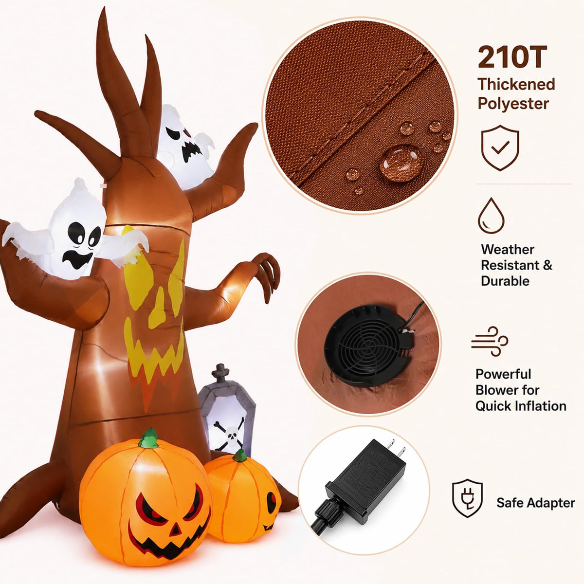 8FT Inflatable Ghost Tree Decoration Z125699