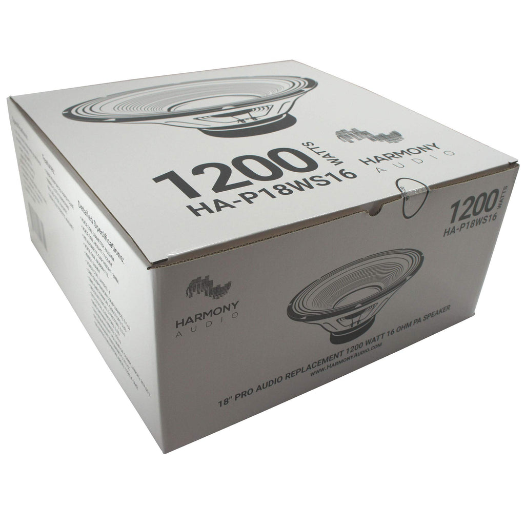 16 Ohm 18 Inch Woofer 4 Pack 1200W Subwoofer V8007