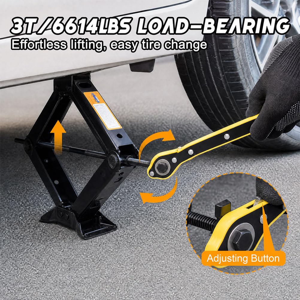 3-Ton Scissor Car Jack Kit with Lug Wrench D528146