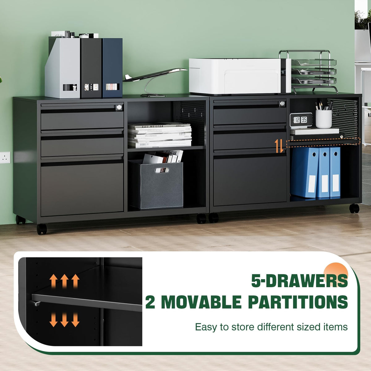 3 Drawer Metal File Cabinet with Lock U6655