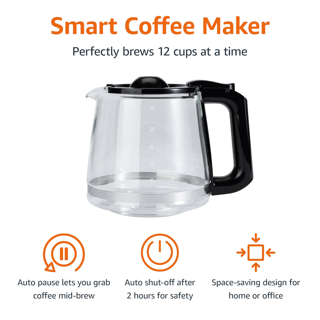 12 Cup Programmable Drip Coffee Maker with Glass Pot L119
