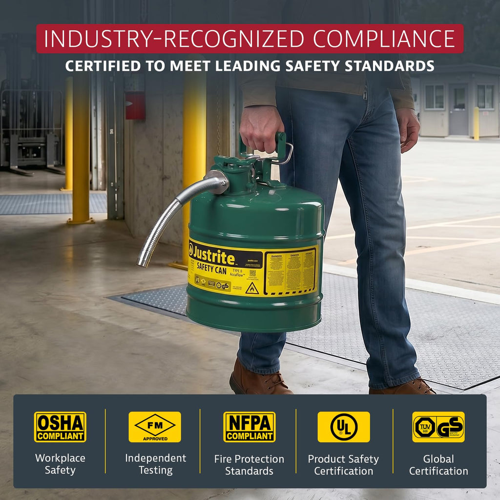 Green Galvanized Steel Safety Can G93268
