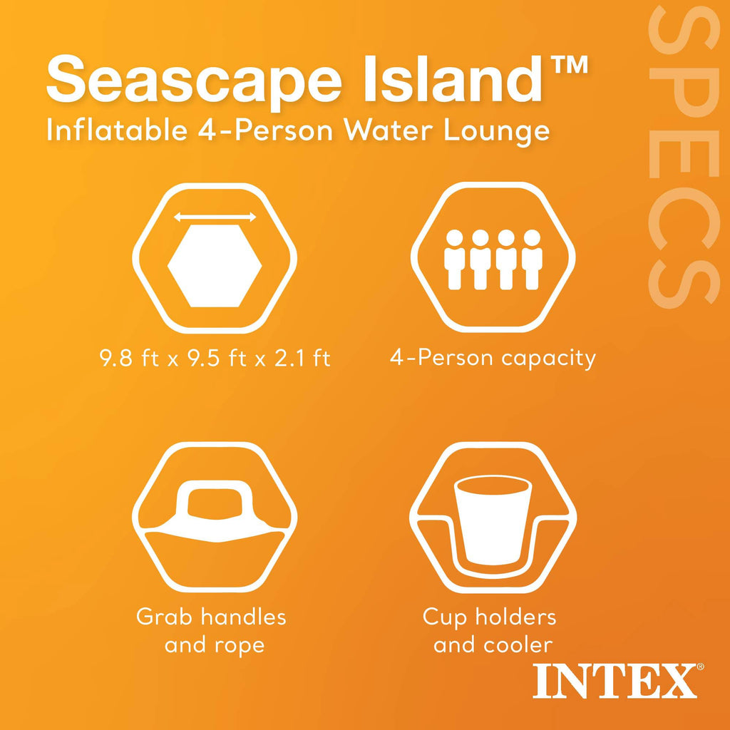 Inflatable Island Float with Built In Cooler and Cup Holder Z5692