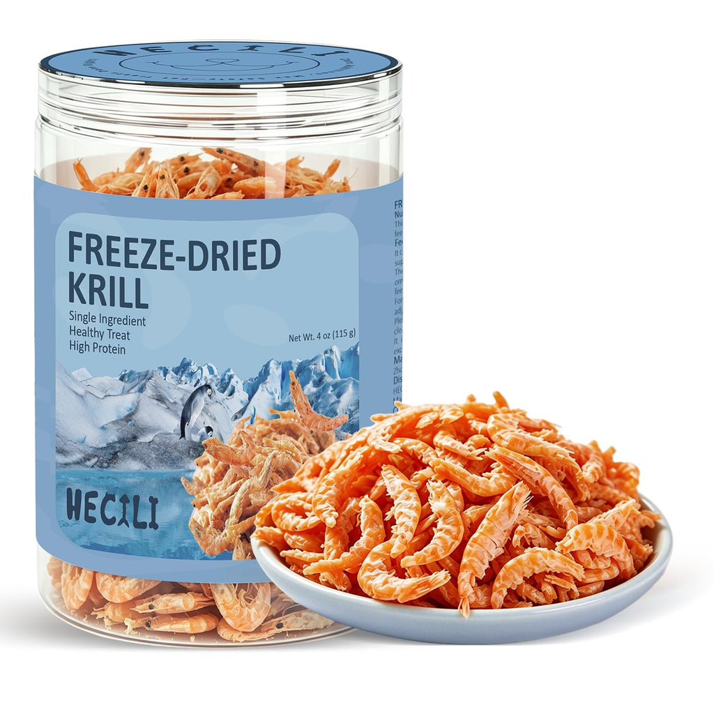 Freeze Dried Antarctic Krill Treats for Dogs & Cats, Omega-3, 4 oz X2914