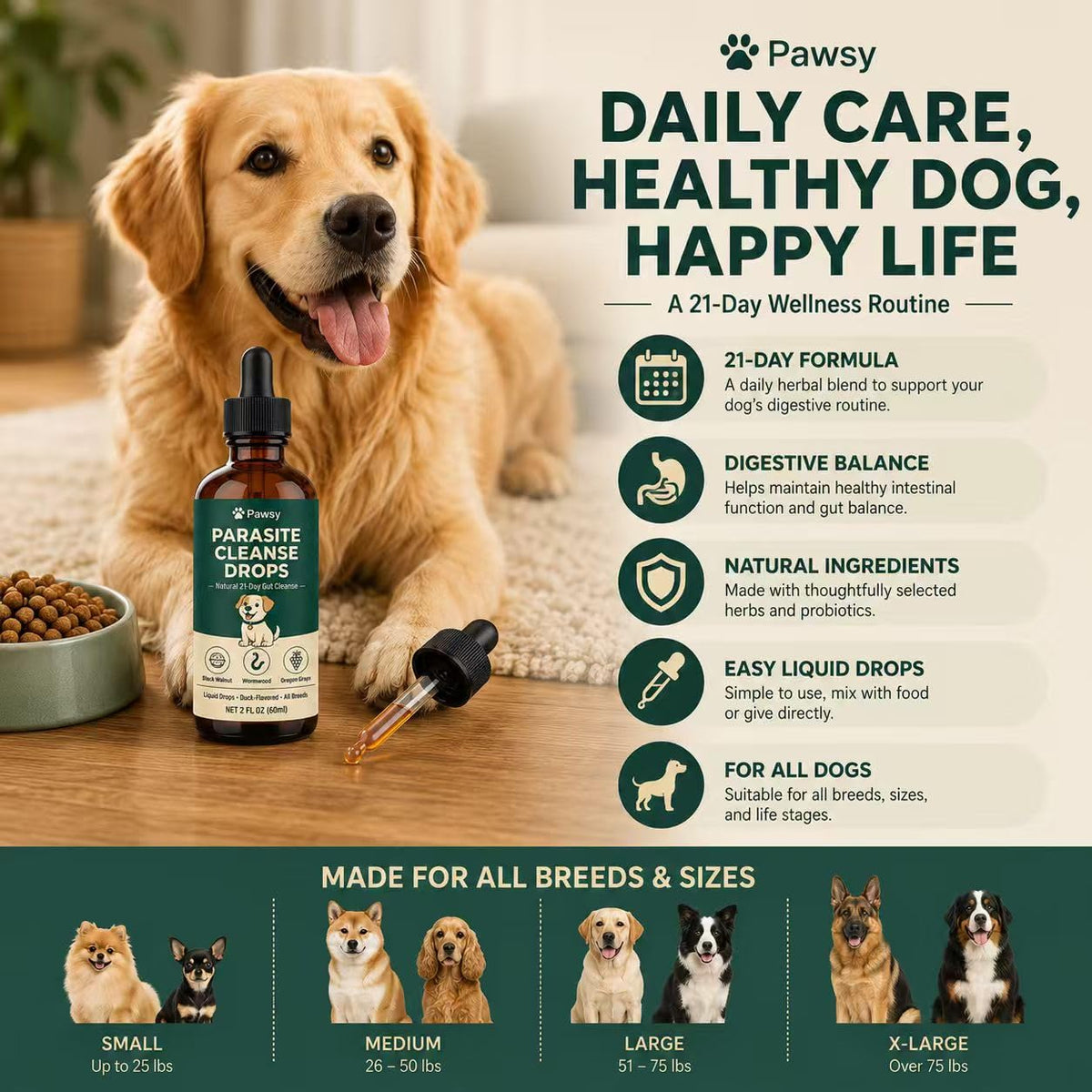 Herbal Digestive Support Liquid for Dogs 2 Fl Oz H437498