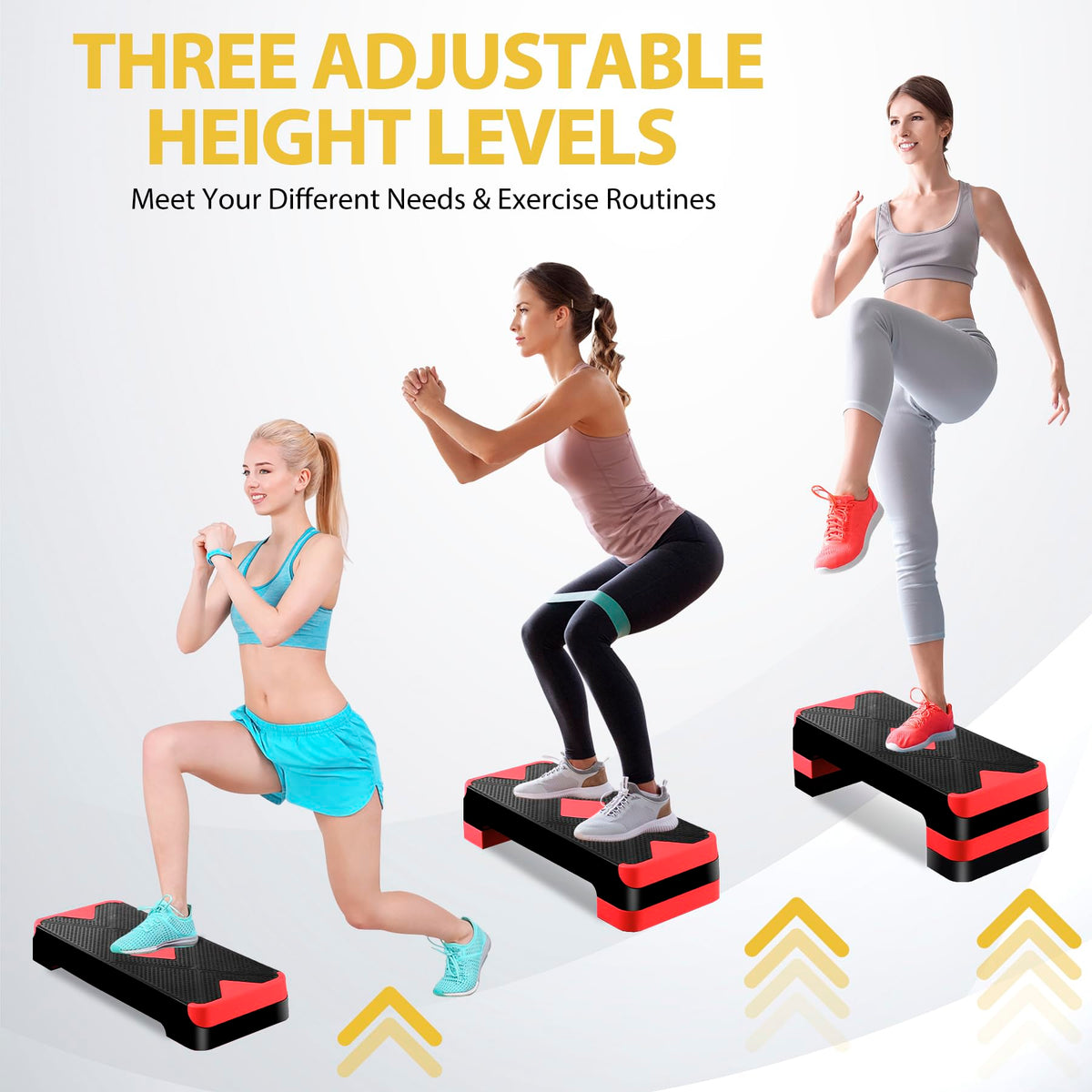 27'' Adjustable Non-Slip Aerobics Stepper with 4 Risers B58734
