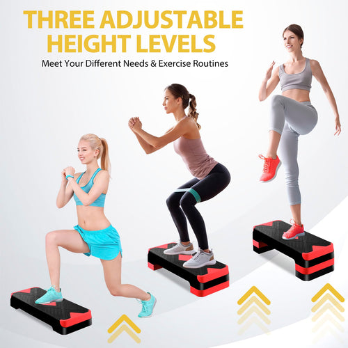 27'' Adjustable Non-Slip Aerobics Stepper with 4 Risers B58734