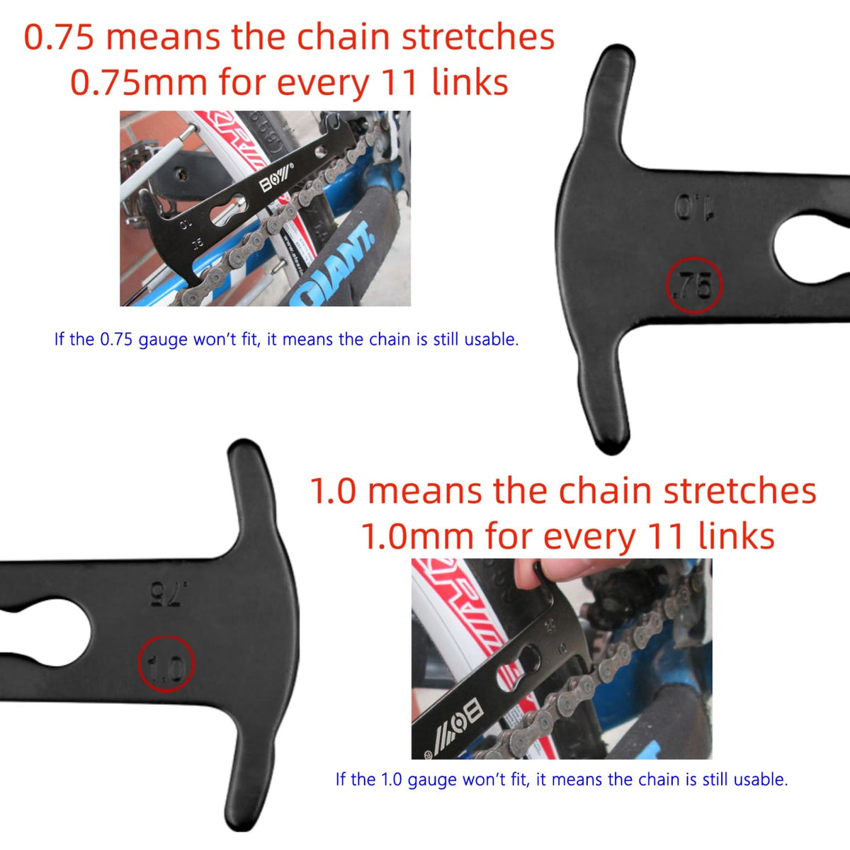 Bike Chain Breaker Tool Set Chain Checker 1-12 Speed E42642