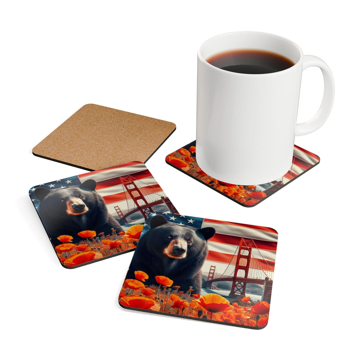 USA Flag Coasters Set of 4 V8822