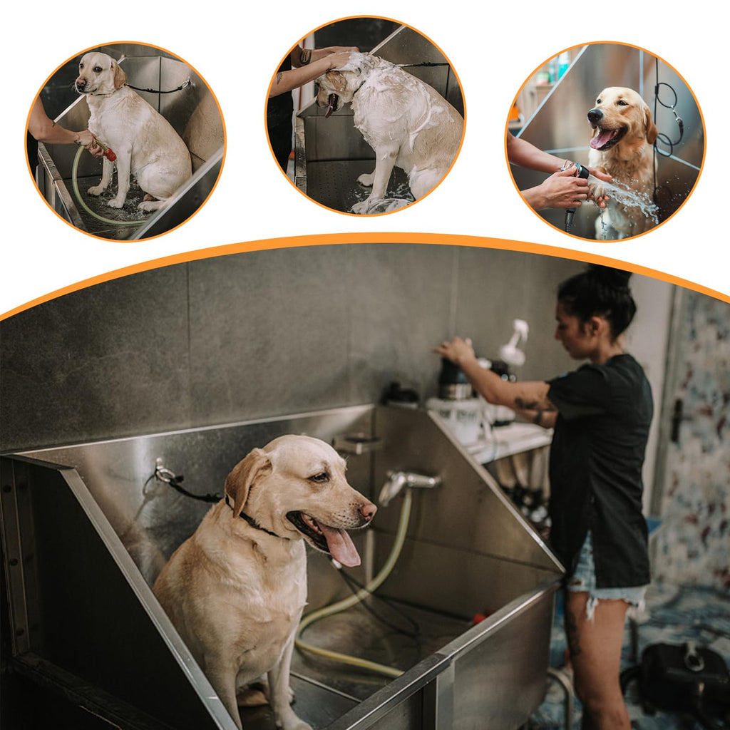 Stainless Steel Dog Grooming Tub with Stairs and Faucet Z894