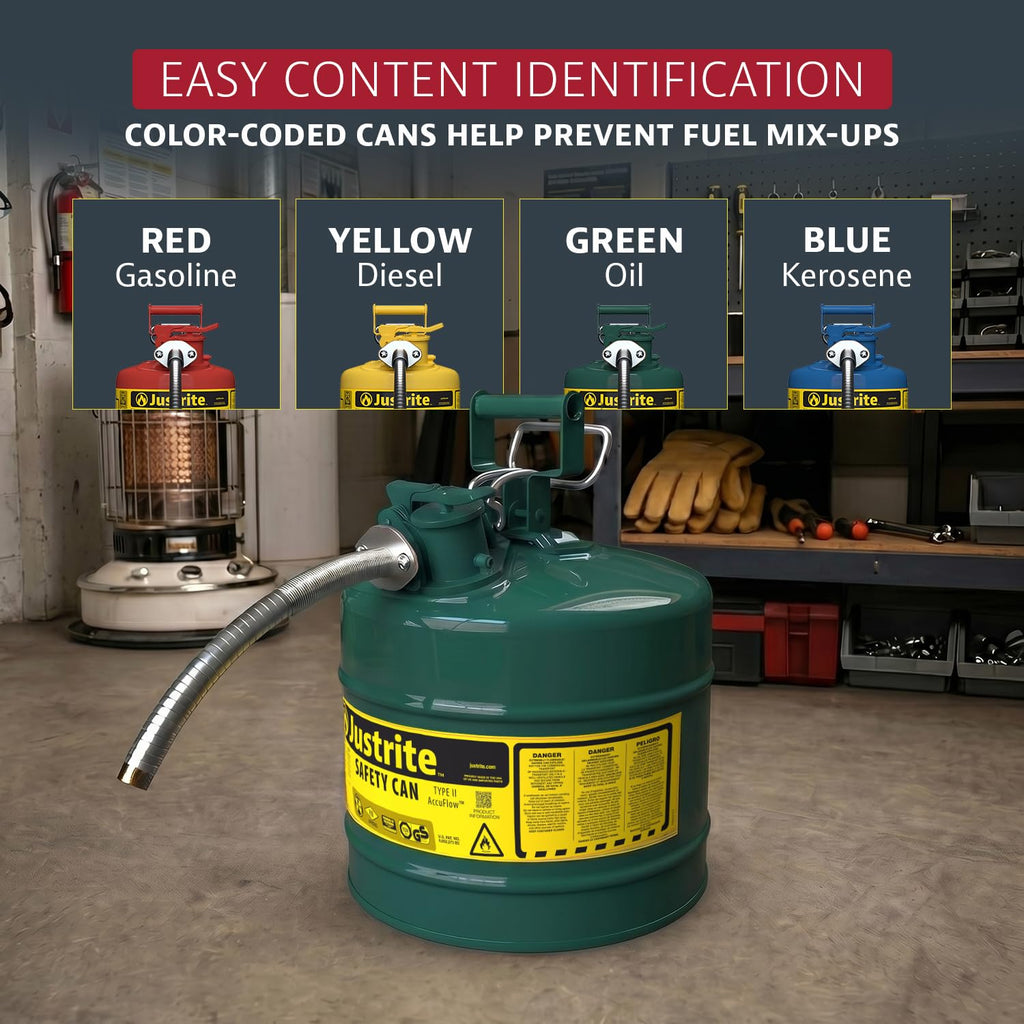 Green Galvanized Steel Safety Can G93268