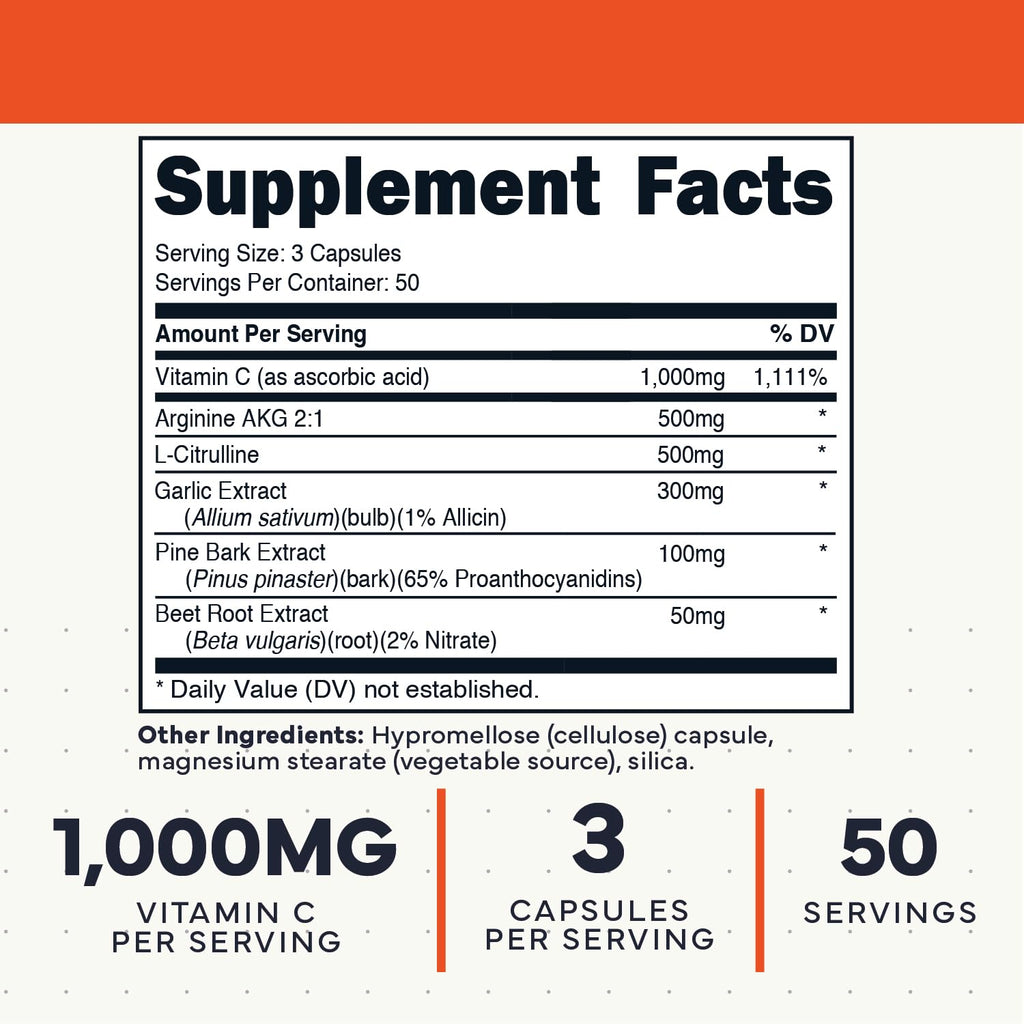 Nitric Oxide Booster 150 Veggie Capsules C1057