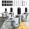 3 Inch Expanding Stem Locking Swivel Casters Set of 4 H30264