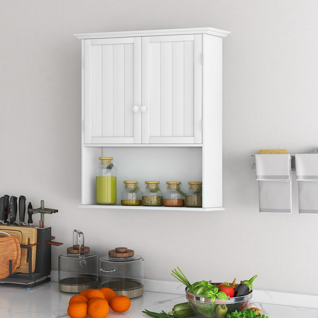 White 2 Door Bathroom Wall Cabinet W50763