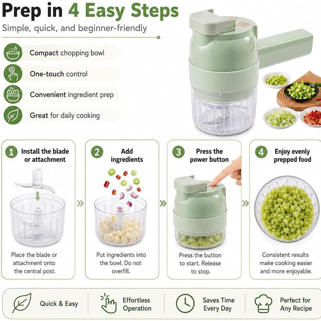5-in-1 Wireless Electric Vegetable Chopper D9277