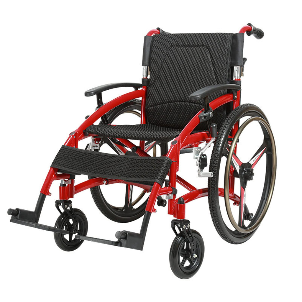 Folding Transport Wheelchair with Detachable Full Arms and Elevating Leg Rest U12597
