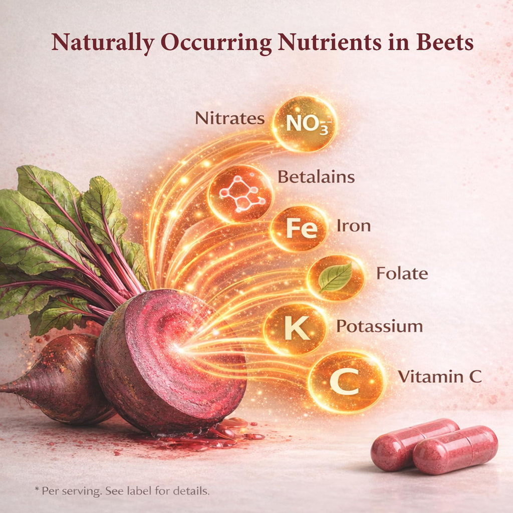 Organic Beet Root Capsules 1300 mg 60 Capsules U573462