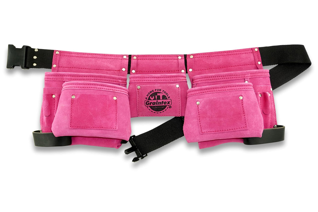 Pink 8 Pocket Suede Leather Tool Belt B64429