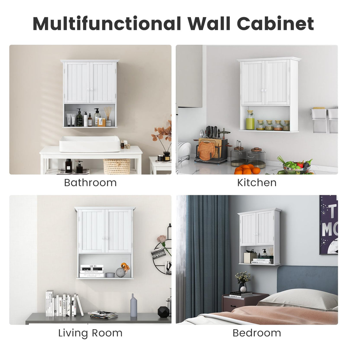 White 2 Door Bathroom Wall Cabinet W50763