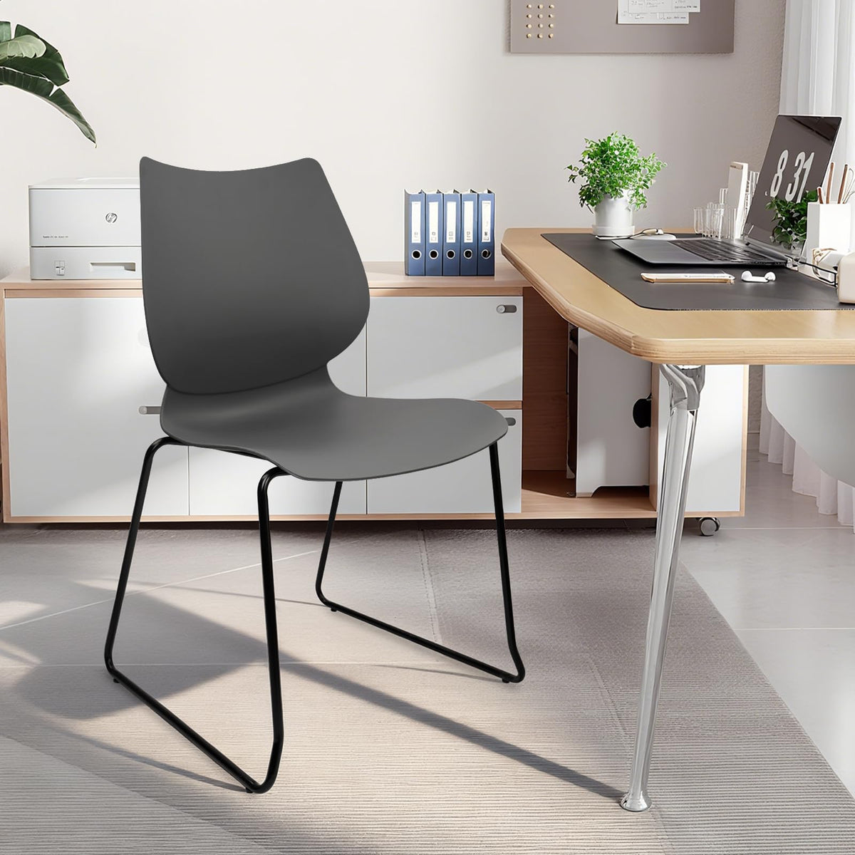 Grey Stacking Plastic Office Chairs Set of 12 C437394