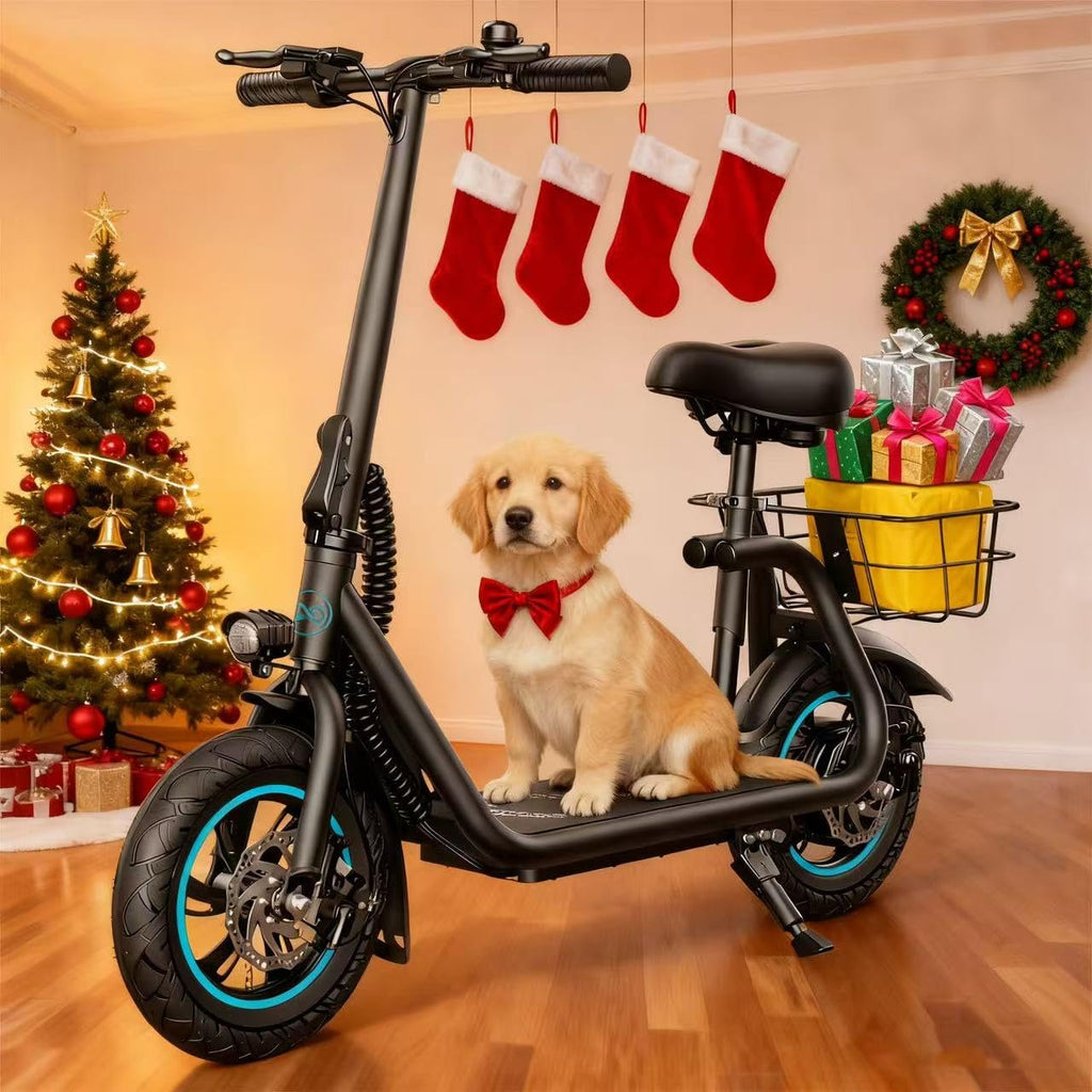 Electric Scooter with Seat & Basket O6578