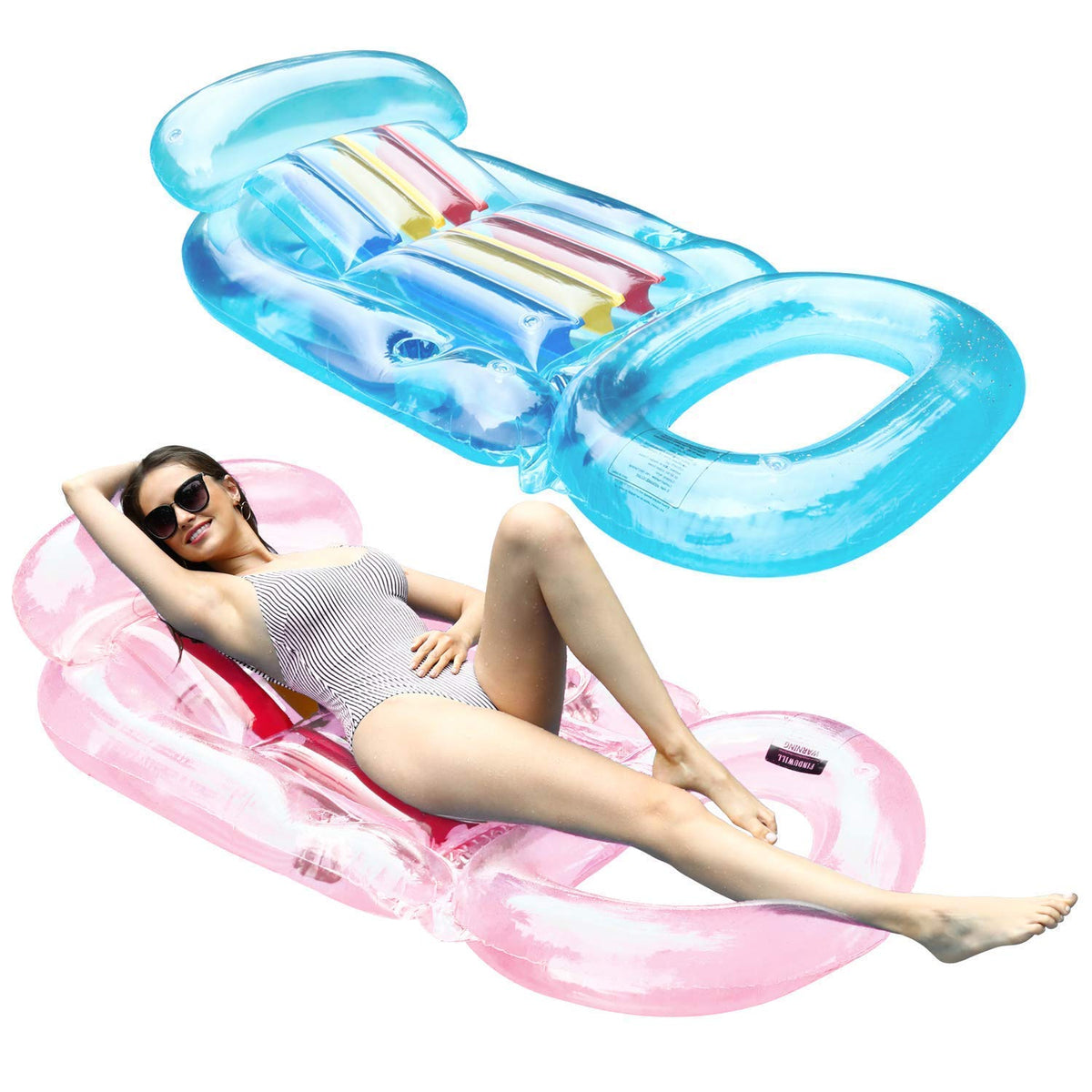 2 Pack Inflatable Pool Floats with Headrest XL K6361