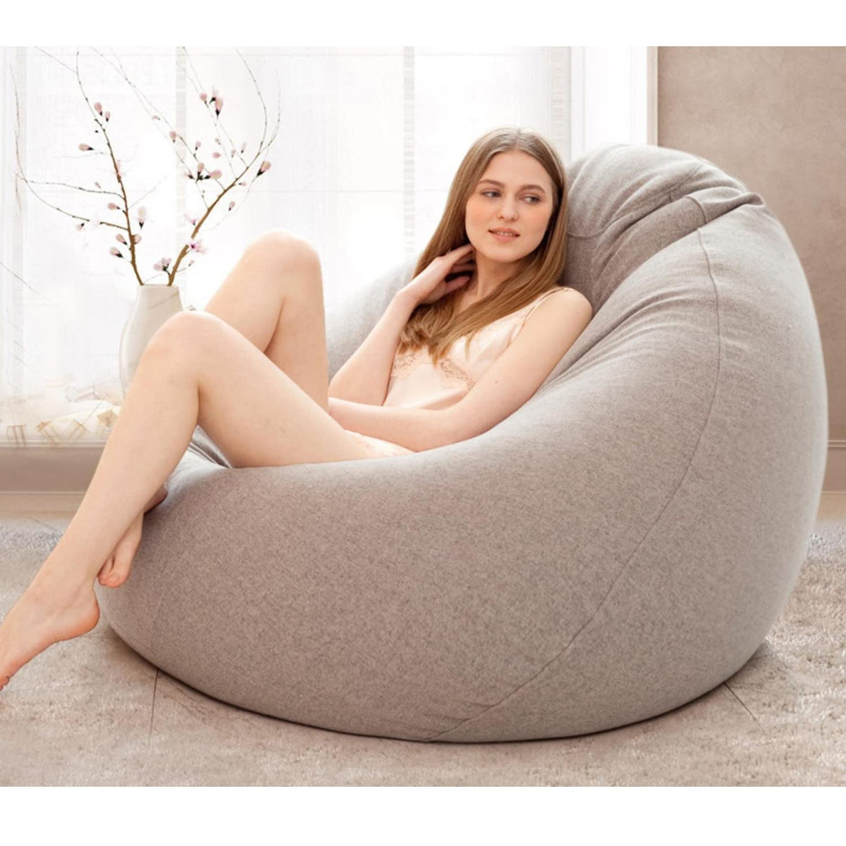 Yellow Bean Bag Chair Cover 70x80cm E364579