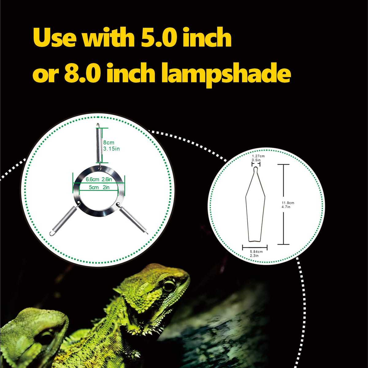 Reptile Heat Lamp Clips & Hangers Kit Stainless Steel C53149