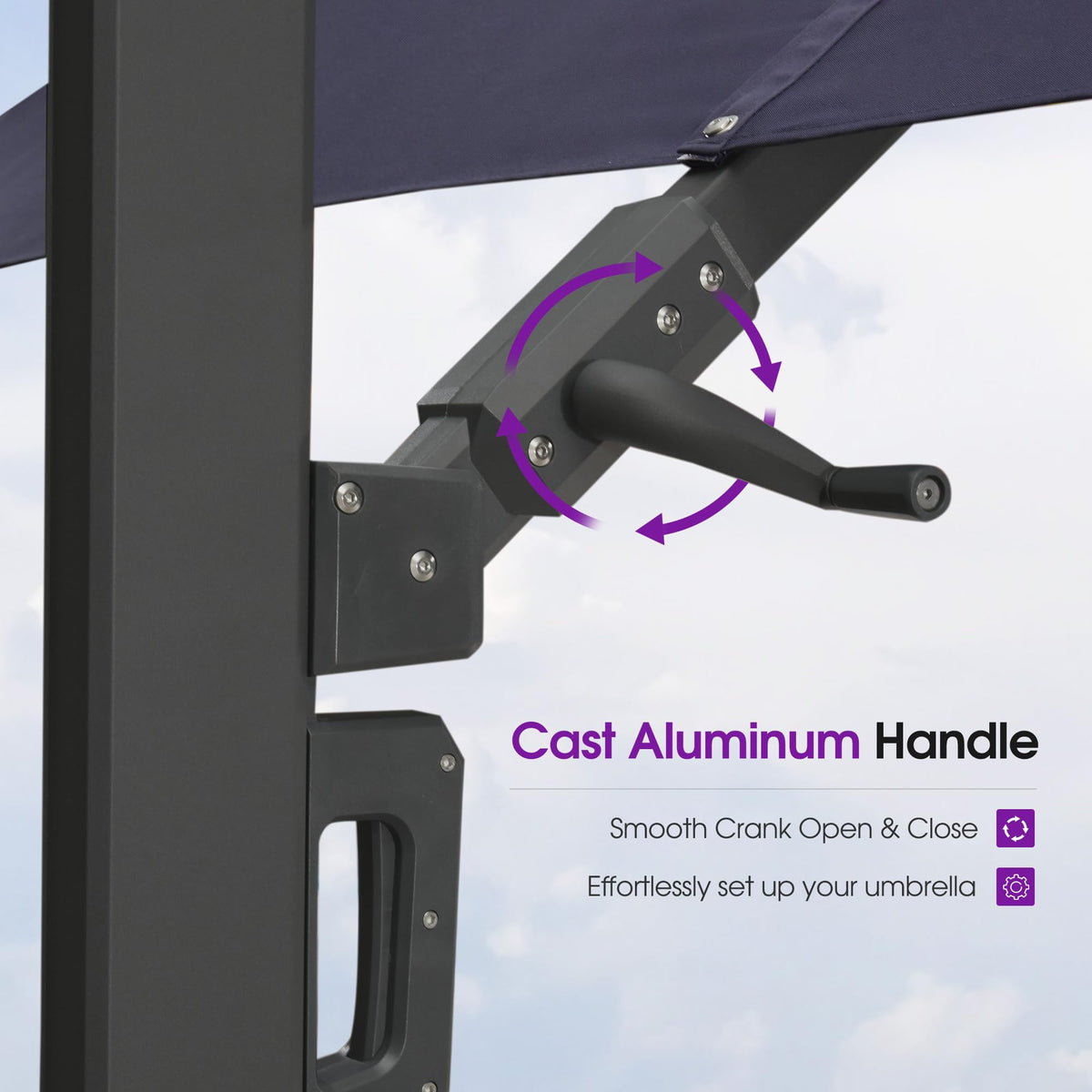 Navy Blue 10' X 13' Dual-Top Cantilever Umbrella with Base W664661