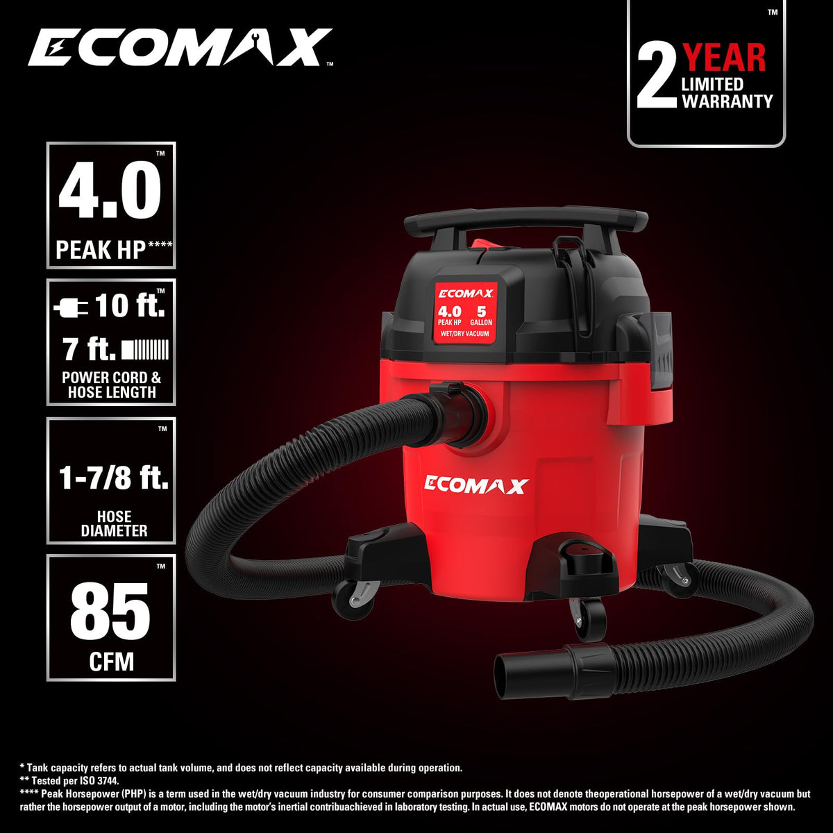 Ultra Quiet Wet and Dry 5 Gallon 4 HP Shop Vacuum P517