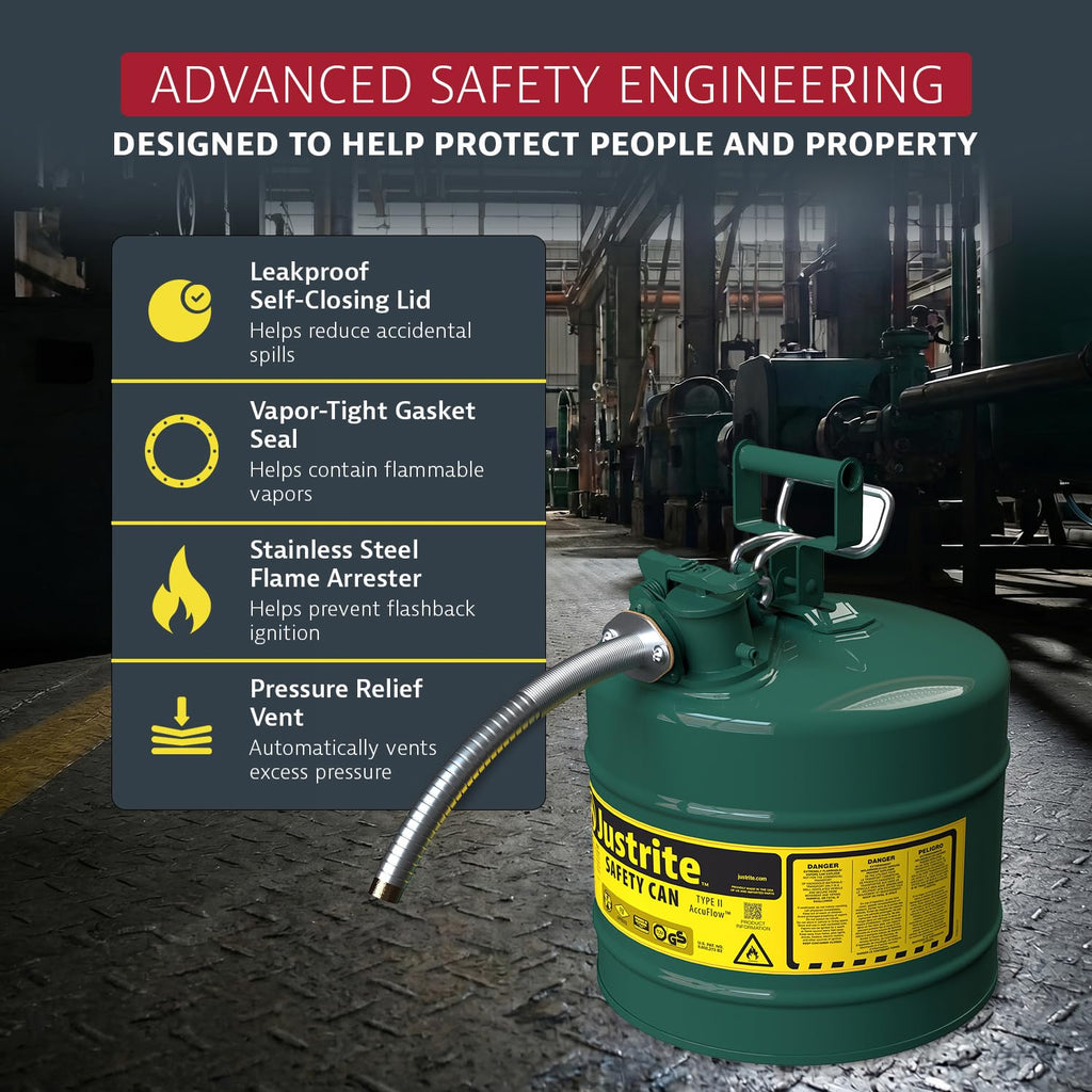 Green Galvanized Steel Safety Can G93268