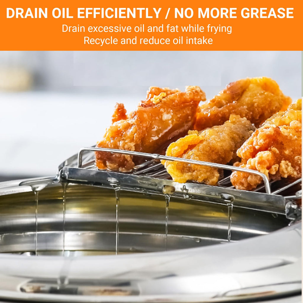 4.2L Stainless Steel Deep Fryer Pot with Thermometer V903008