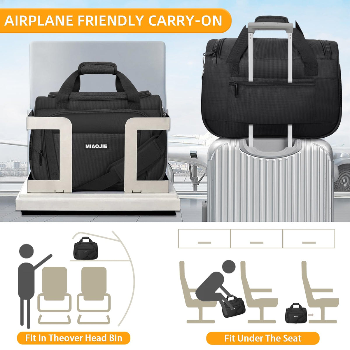 Lightweight Underseat Carry On Luggage Bag F39897