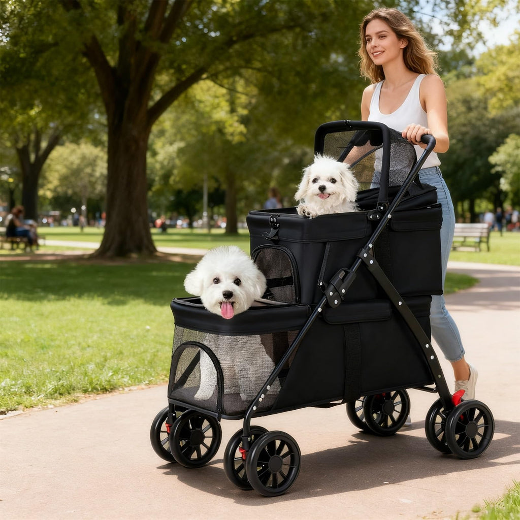 Double Dog Stroller for Medium Small Dogs and Cats N960