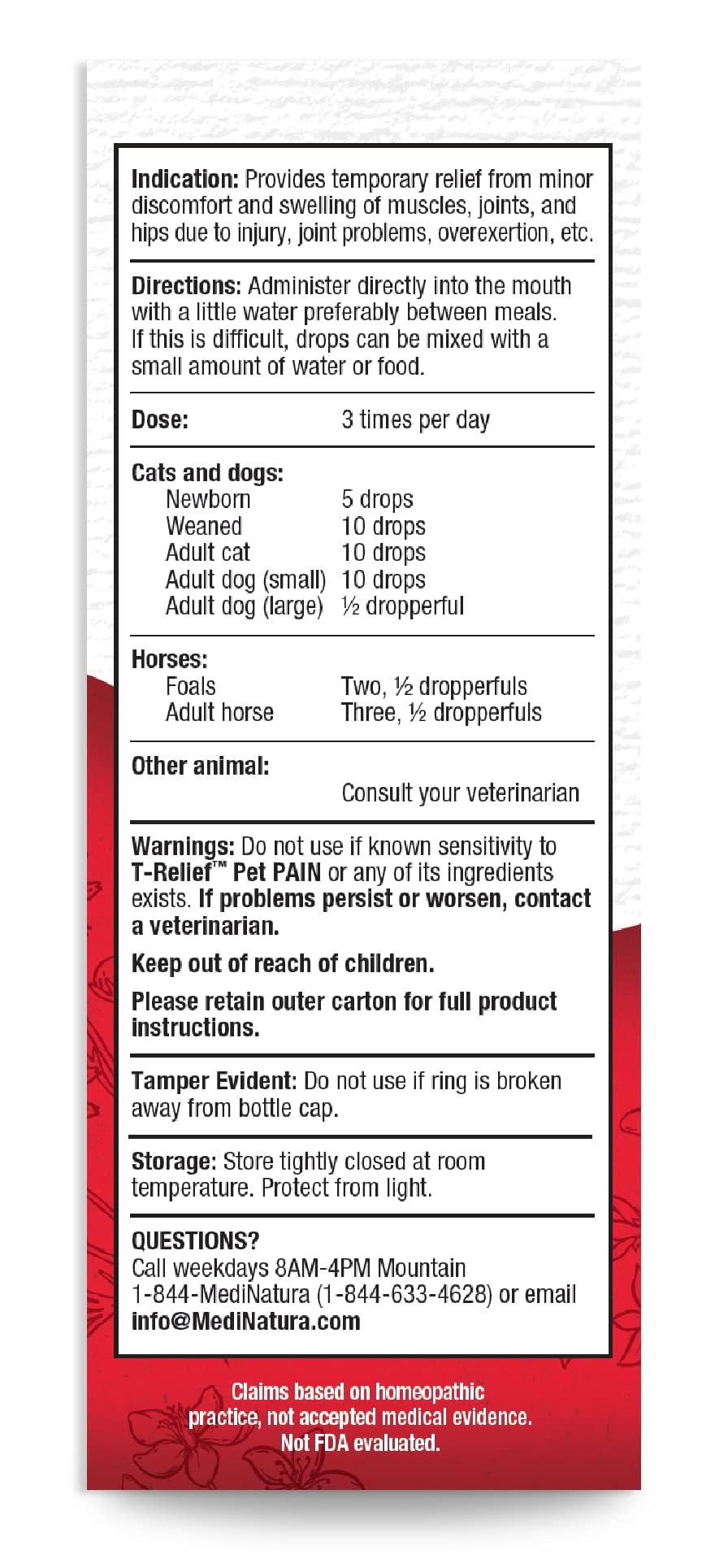 Pet Discomfort Relief Oral Drops 1.69 oz M81197