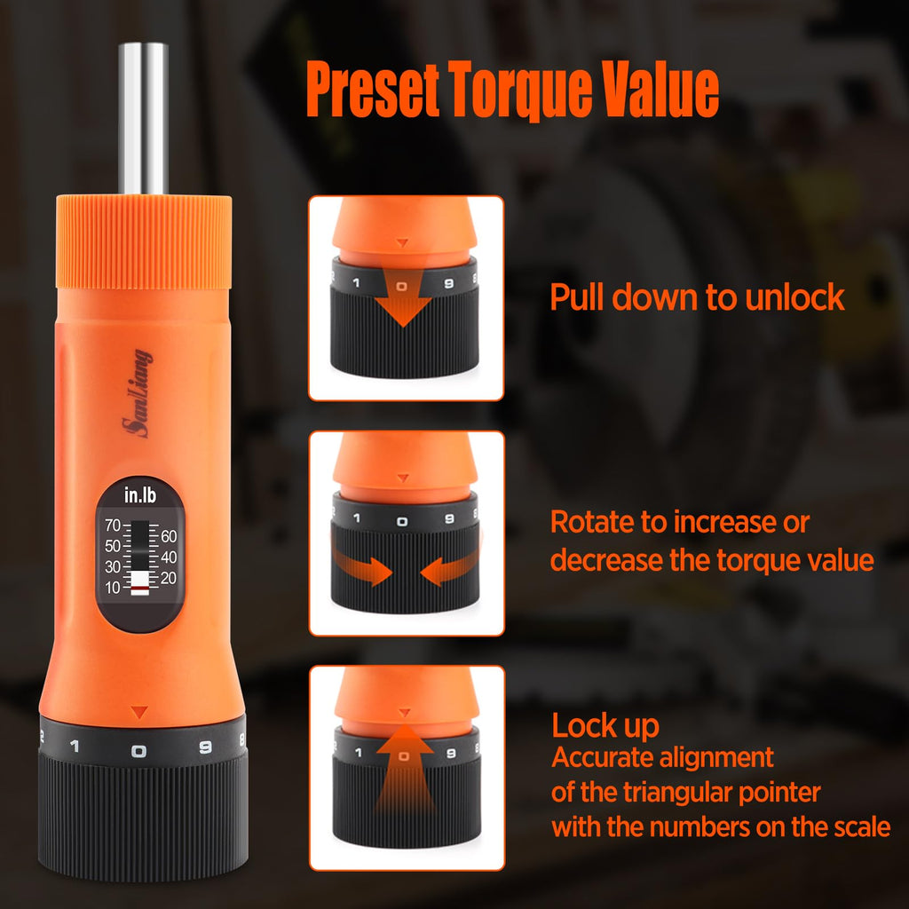 36Pcs Torque Screwdriver Wrench Set with 29 S2 Bits D9402